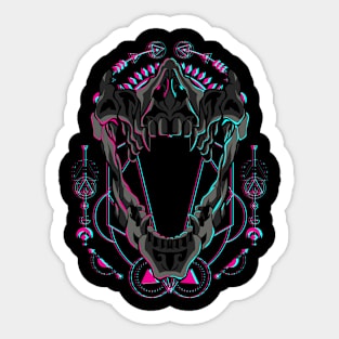 skull head glitch Sticker